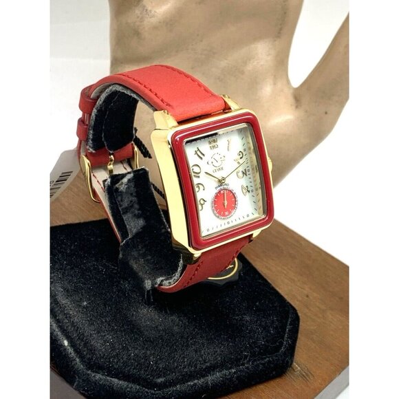 GV2 by Gevril Women's Watch 9261 Swiss Quartz Mother of Pearl Dial Red Leather - Picture 13 of 13